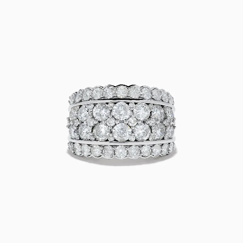 ladies rings retro design-Pave Classica 14K White Gold Diamond Statement Ring 4.84 TCW