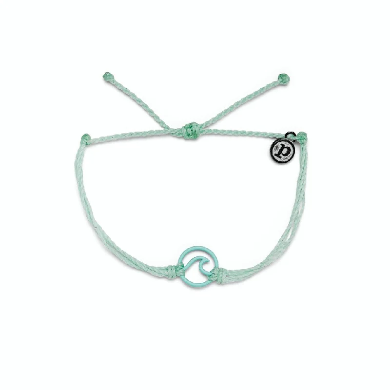 Ladies bracelets neat glow -PuraVida, Enamel Wave Aqua Charm Bracelet, Winterfresh