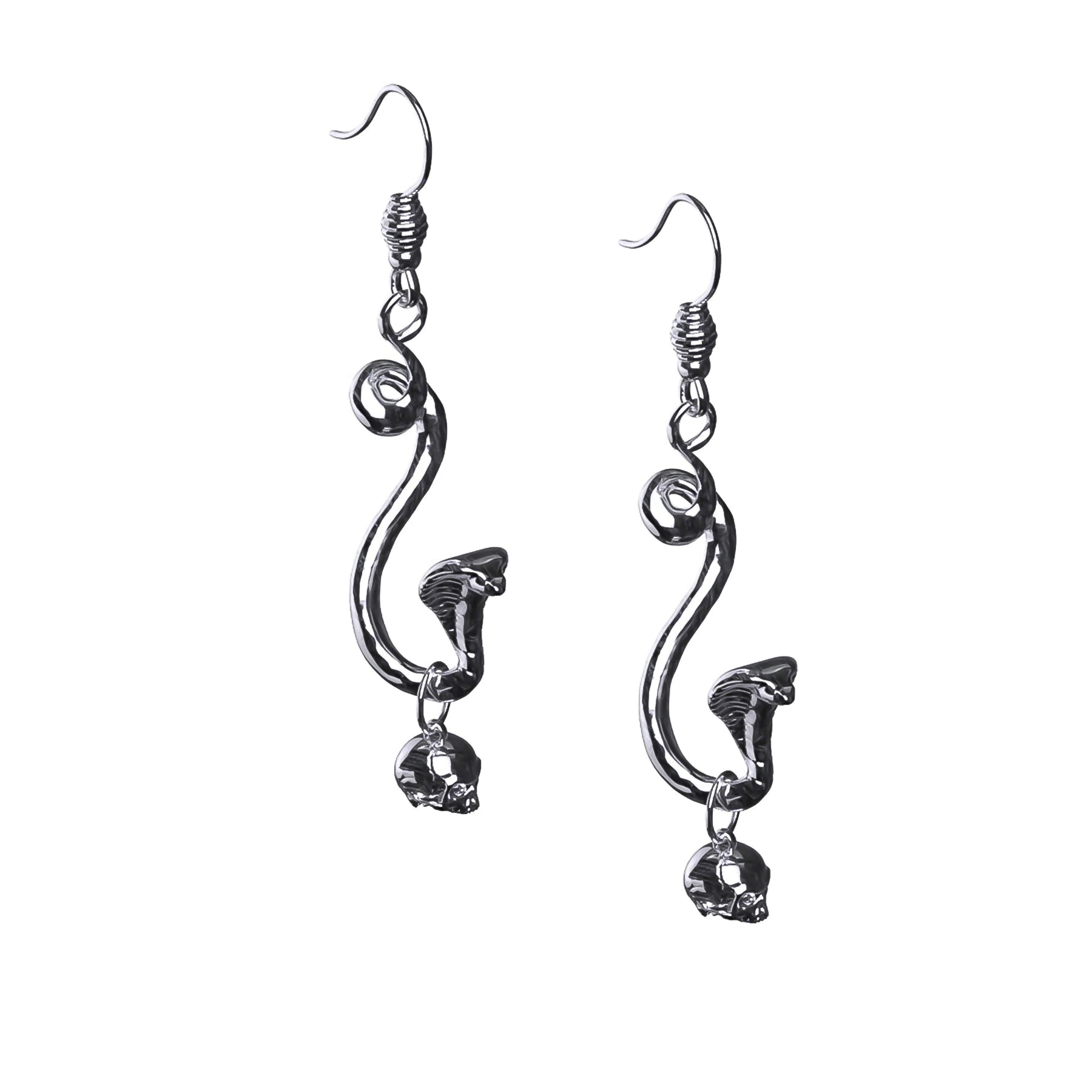 ladies earrings best-SNAKE SKULL EARRING