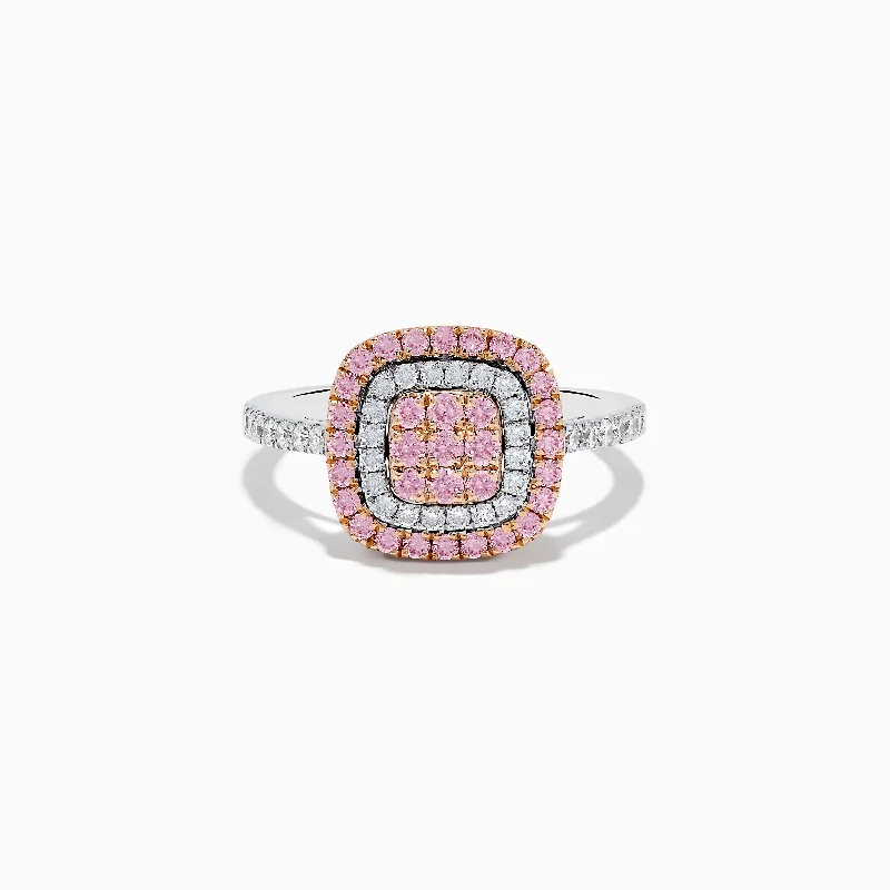 ladies rings tiffany-14K Two-Tone Pink and White Diamond Ring