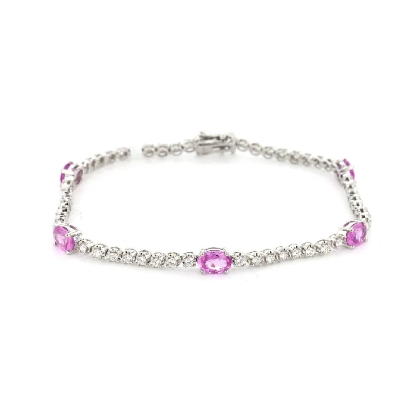 Ladies bracelets bond glow -Pink Sapphire & Diamond Eternity Bracelet | M10278863