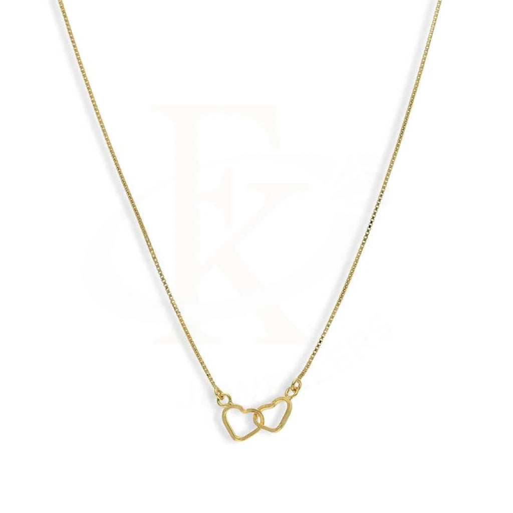 Ladies necklaces grip radiance -Gold Twin Hearts Necklace 18KT - FKJNKL18K3124