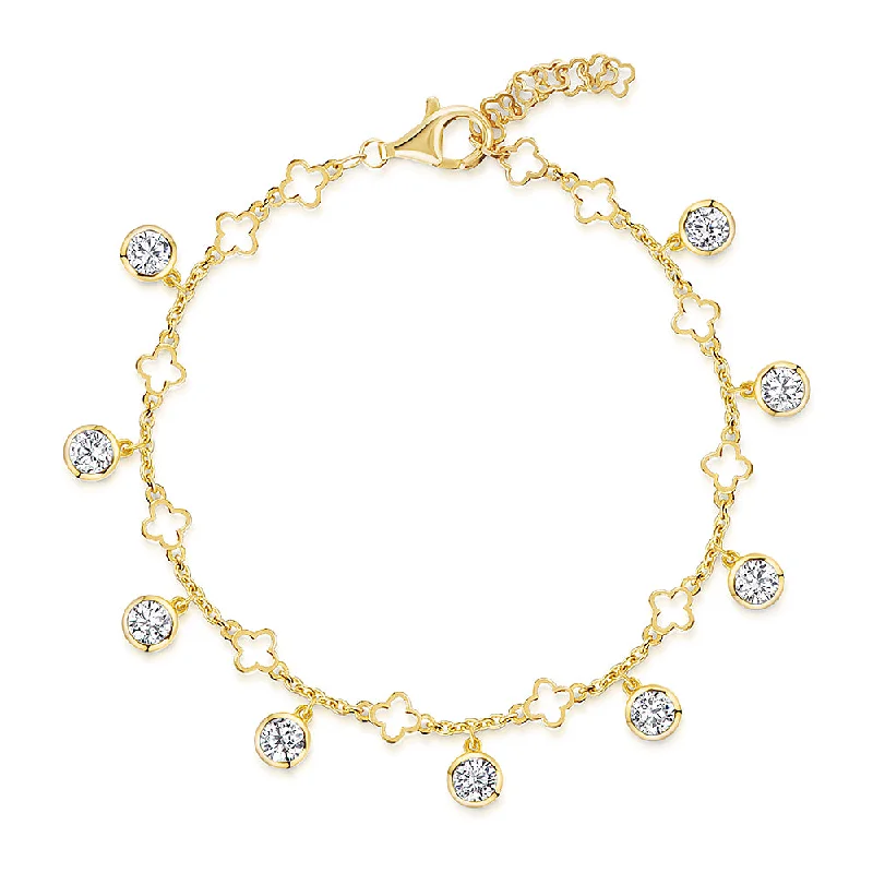 Ladies bracelets moonstone glow -Jools Yellow Gold Vermeil 5-Stone Cubic Zirconia Bracelet