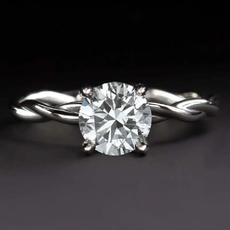 fair trade engagement rings -1.17ct F-G SI VERY GOOD CUT DIAMOND ENGAGEMENT RING ROUND BRILLIANT SOLITAIRE