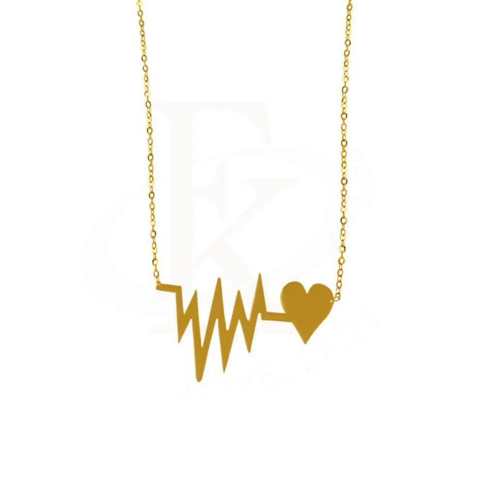 Ladies necklaces toast glow -Gold Heartbeat Necklace 18KT - FKJNKL1759