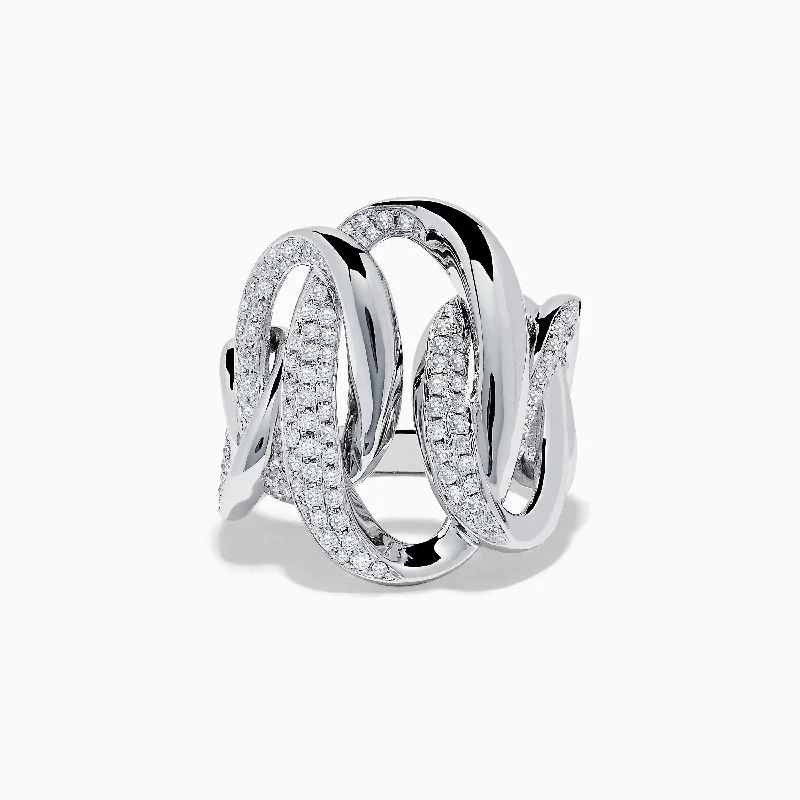 ladies rings modern classic-Pave Classica 14K White Gold Diamond Statement Ring