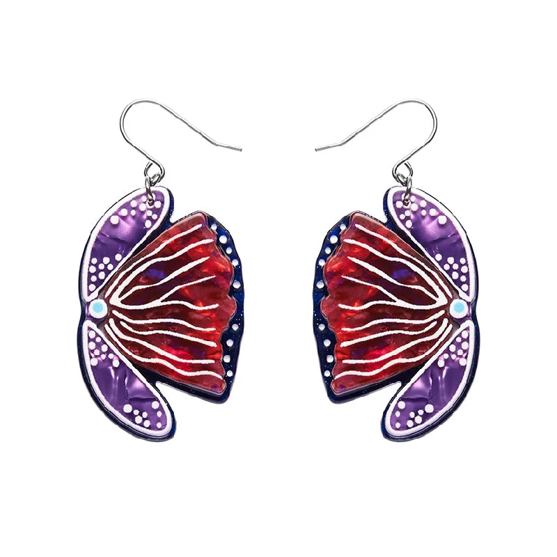 ladies earrings repair-Erstwilder x Lauren Rogers - Fervent Feather Flower Drop Earrings