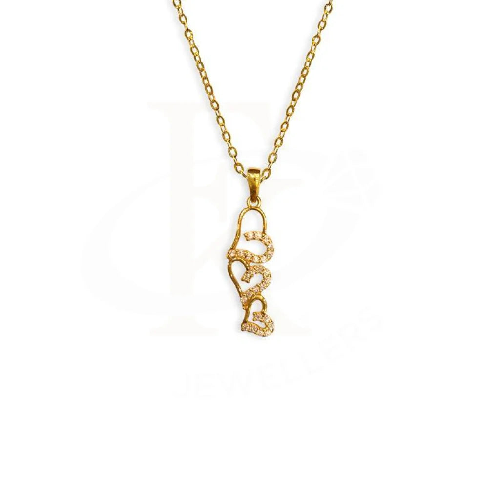 Ladies necklaces life shine -Gold Heart Necklace (Chain with Pendant) 18KT - FKJNKL1526