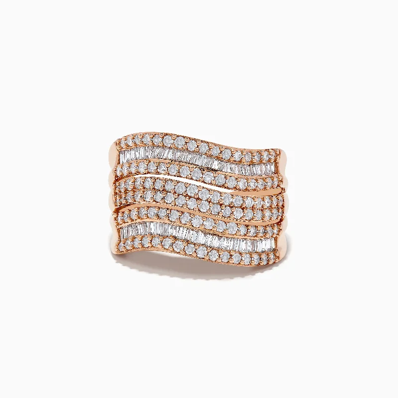 ladies rings orange-Pave Rose 14K Rose Gold Diamond Ring