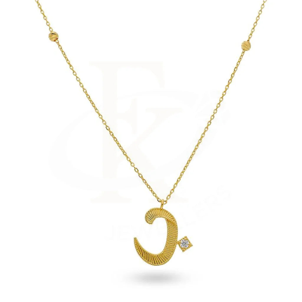 Ladies necklaces sand glow -Gold Arabic Alphabet ب Necklace 21KT - FKJNKL21K2135