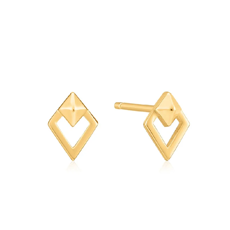 ladies earrings lightweight-SPIKE DIAMOND STUD EARRINGS