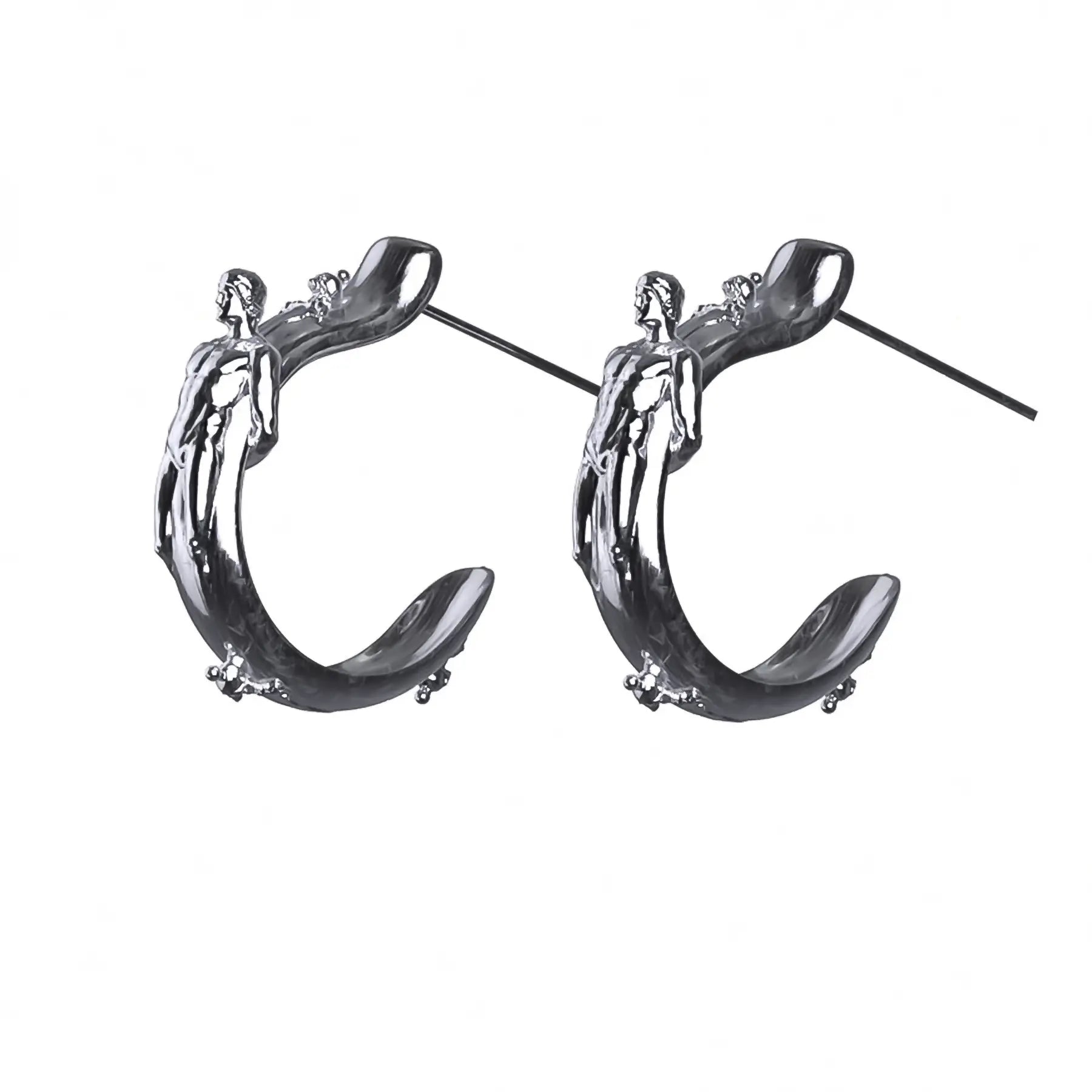 ladies earrings trending-CONDEMNED OPEN HOOP EARRING