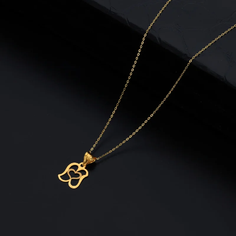 Ladies necklaces calm glow -Gold Necklace (Chain With Intricate Design Shaped Pendant) 21KT - FKJNKL21KM9828