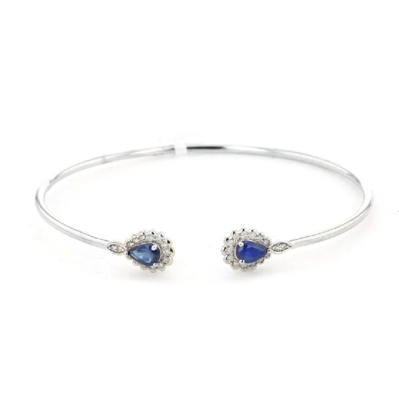 Ladies bracelets bunch glow -Blue Sapphire & Diamond Bangle Bracelet