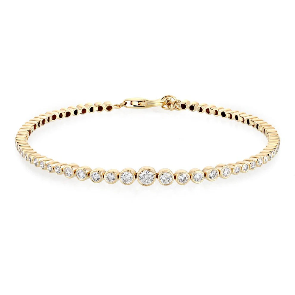 Ladies bracelets zirconia radiance -Bezel Set Graduated Diamond Bracelet