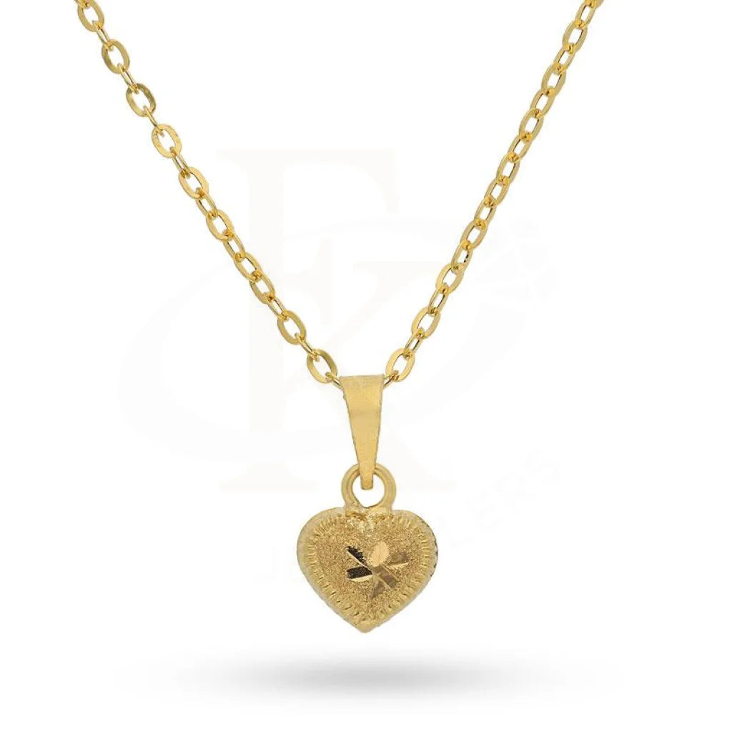 Ladies necklaces loop shine -Gold Necklace (Chain with Heart Pendant) 18KT - FKJNKL1215