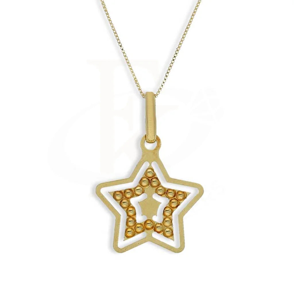 Ladies necklaces cog charm -Gold Star Necklace 18KT - FKJNKL1992