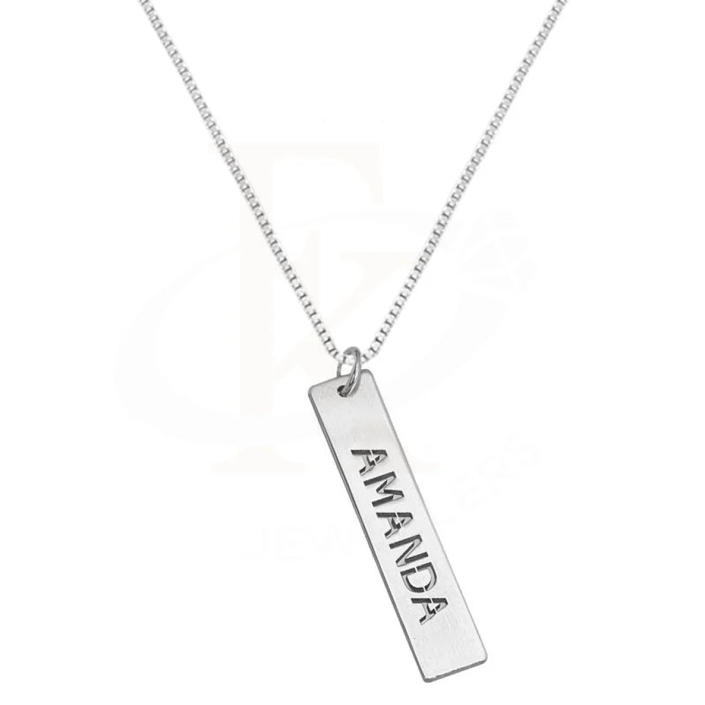 Ladies necklaces fork charm -Silver 925 Name Engraved Bar Necklace - FKJNKL1925