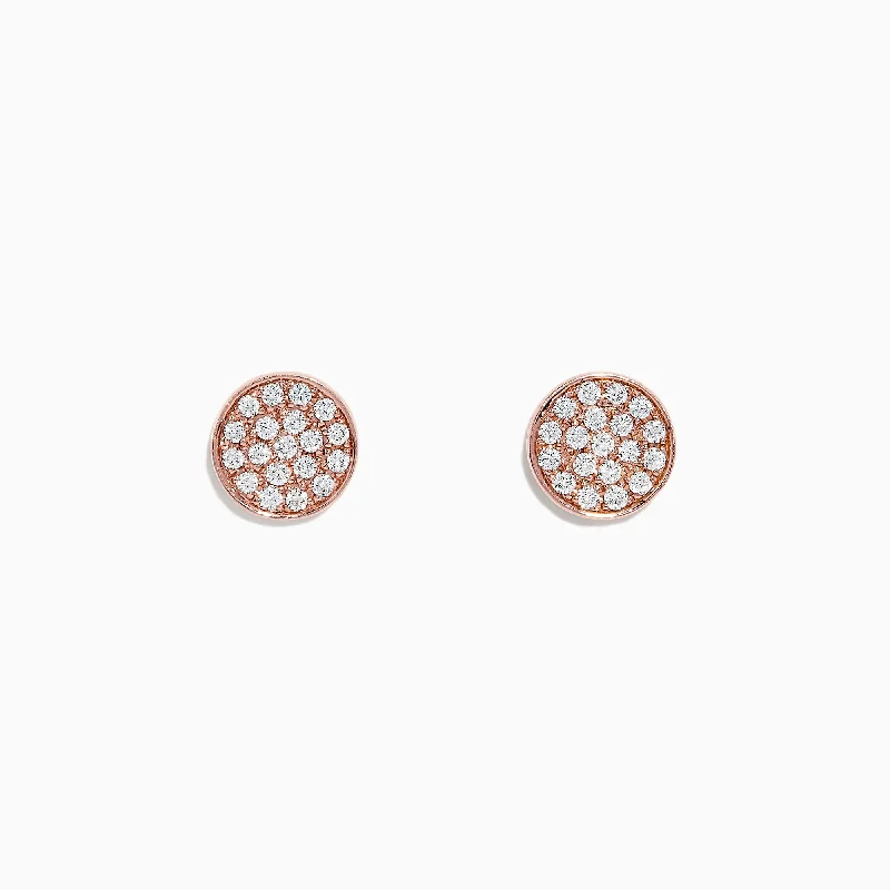 ladies earrings exclusive-Pave Classica 14K Rose Gold Diamond Stud Earrings, 0.38 TCW