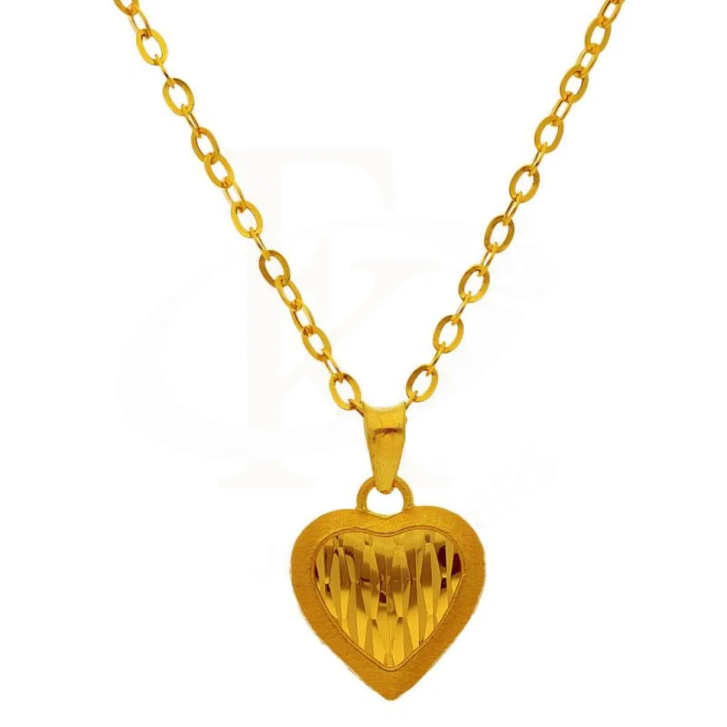 Ladies necklaces last charm -Gold Necklace (Chain with Heart Pendant) 18KT - FKJNKL1196