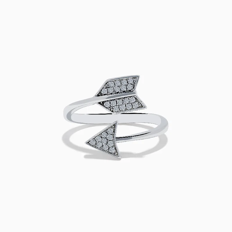 ladies rings initial-925 Sterling Silver Diamond Spiral Arrow Ring