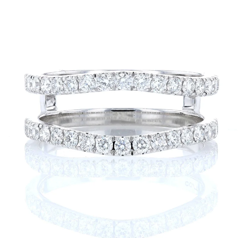 ladies rings princess-Diamond Curved Ring Guard