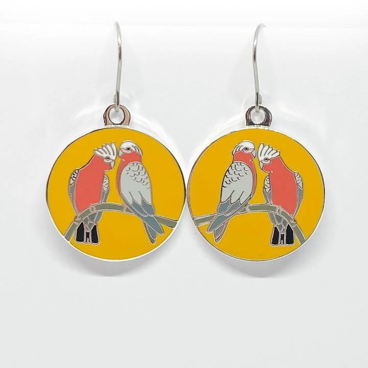 ladies earrings designs-Red Parka Enamel Earrings - Various Designs