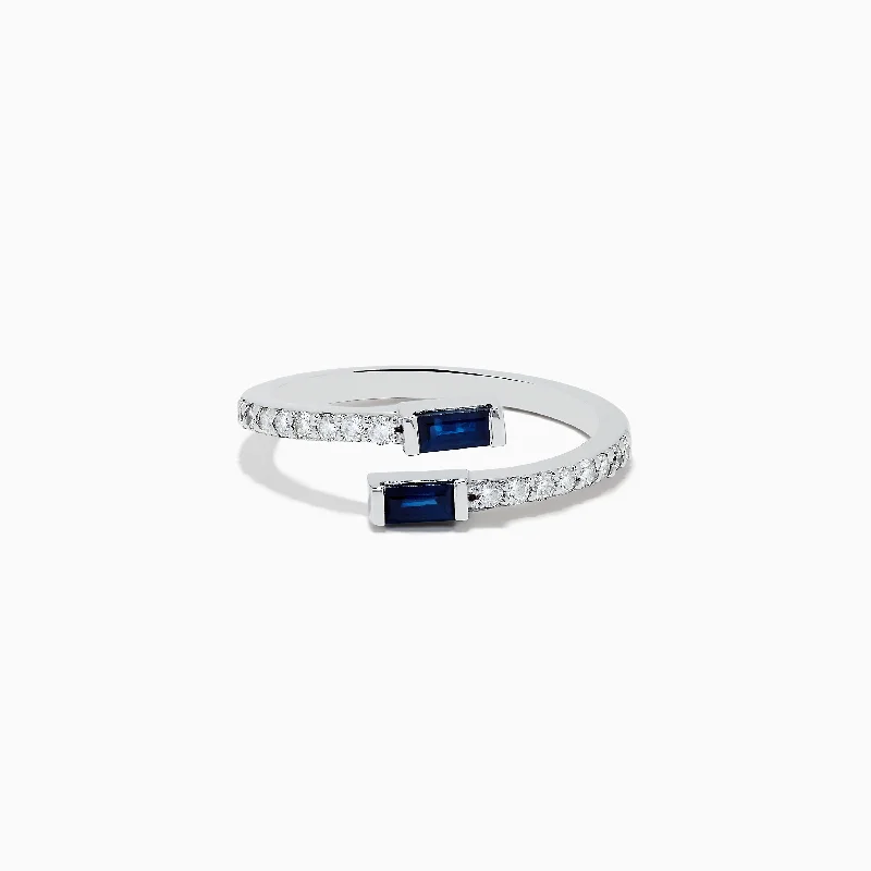 ladies rings moon-Royale Bleu 14K White Gold Sapphire and Diamond Ring