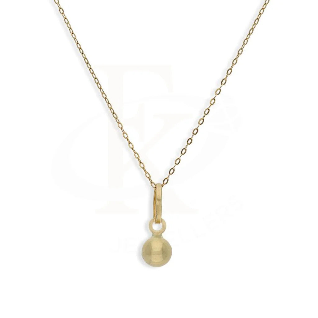 Ladies necklaces funk charm -Gold Necklace (Chain with Ball Shaped Pendant) 18KT - FKJNKL18K2258