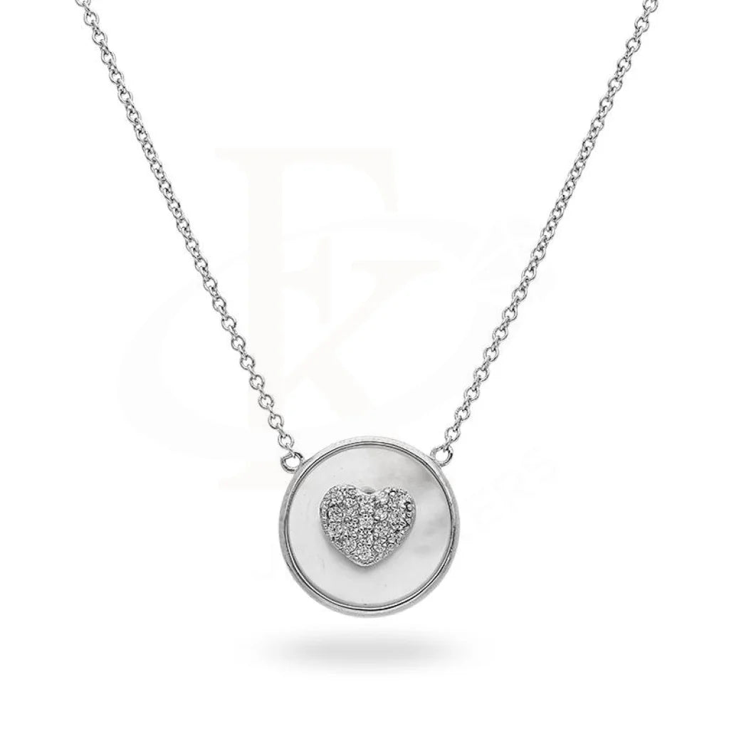 Ladies necklaces tale charm -Sterling Silver 925 Round Shaped Heart Necklace - FKJNKLSL2185