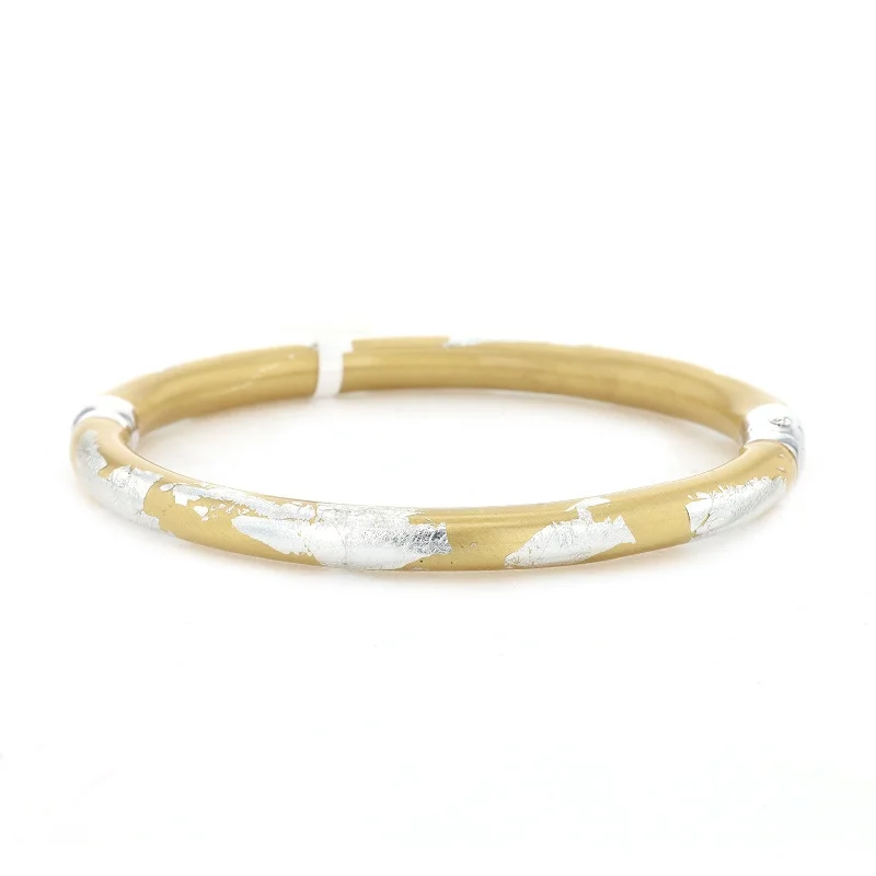 Ladies bracelets fast radiance -Silver & Gold Enamel Bangle Bracelet