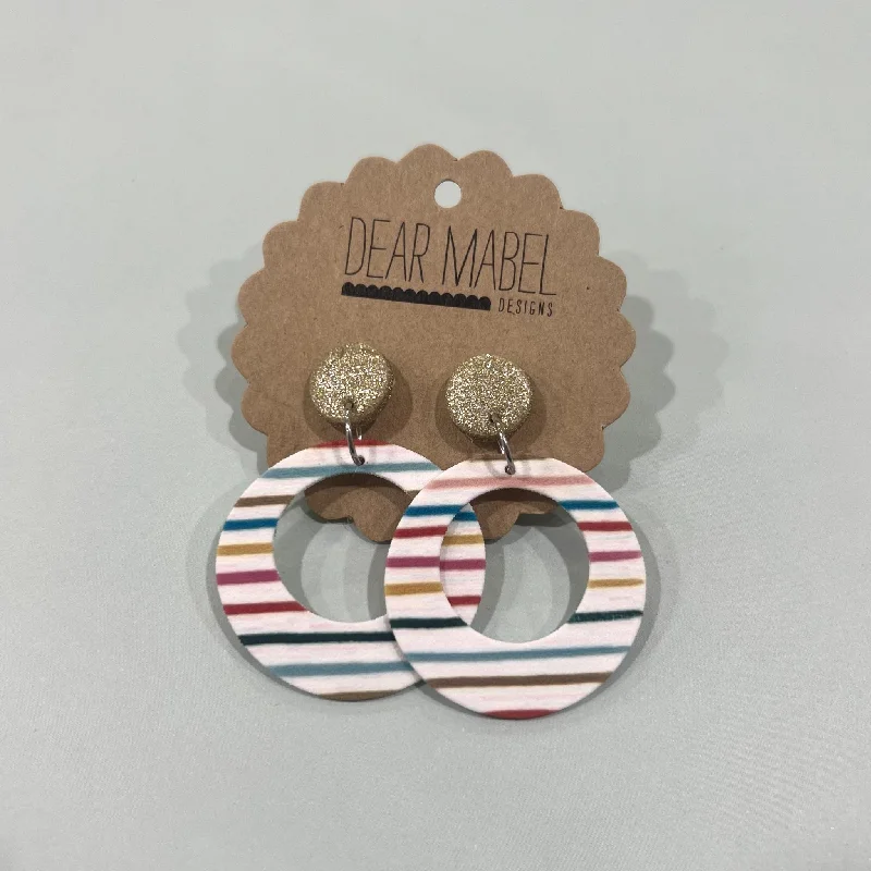 ladies earrings triangle-Dear Mabel Handmade - Rainbow Stripe Earrings*