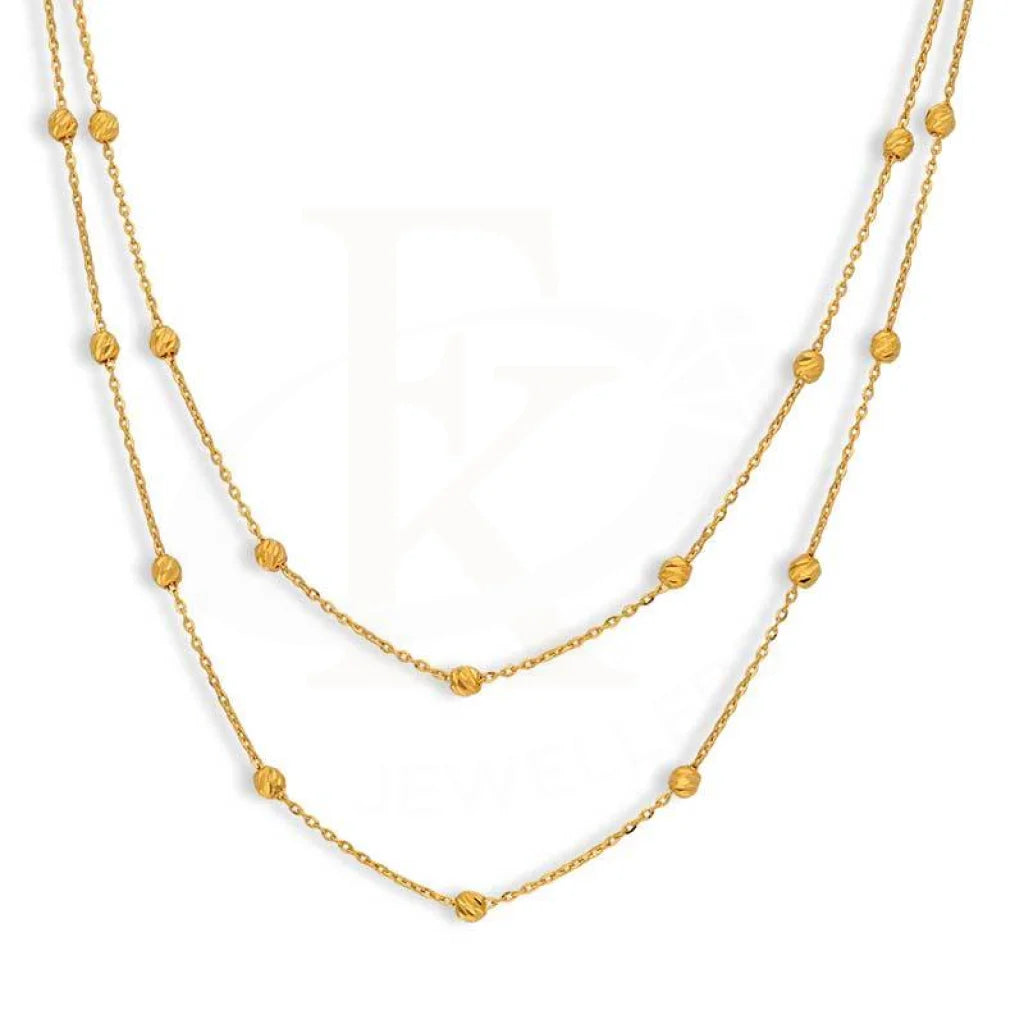 Ladies necklaces deep shine -Gold Beads Necklace 21KT - FKJNKL21K3030