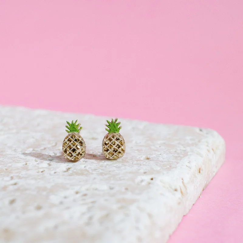 ladies earrings halo-Pineapple Earrings