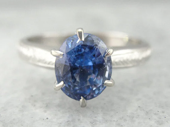 split shank engagement rings -Blue Ceylon Sapphire, Classic Engagement Ring Solitaire