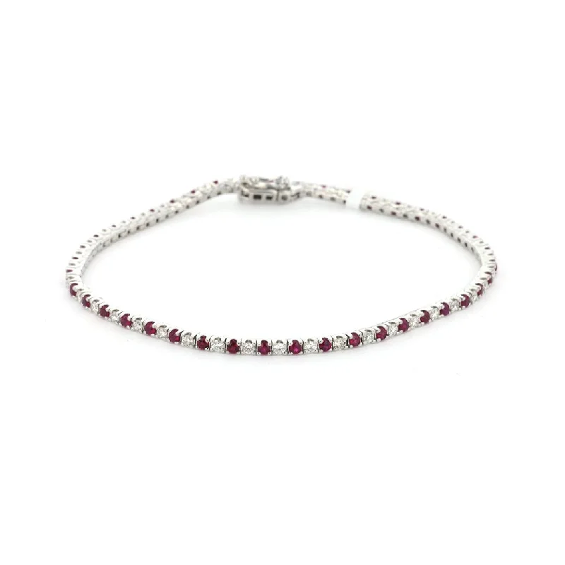 Ladies bracelets pocket sparkle -Ruby & Diamond Eternity Bracelet | M10278862