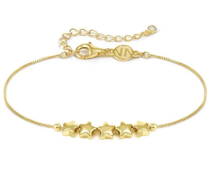 Ladies bracelets mild shine -Nomination Gold Vermeil Cubic Zirconia 5 Star Bracelet