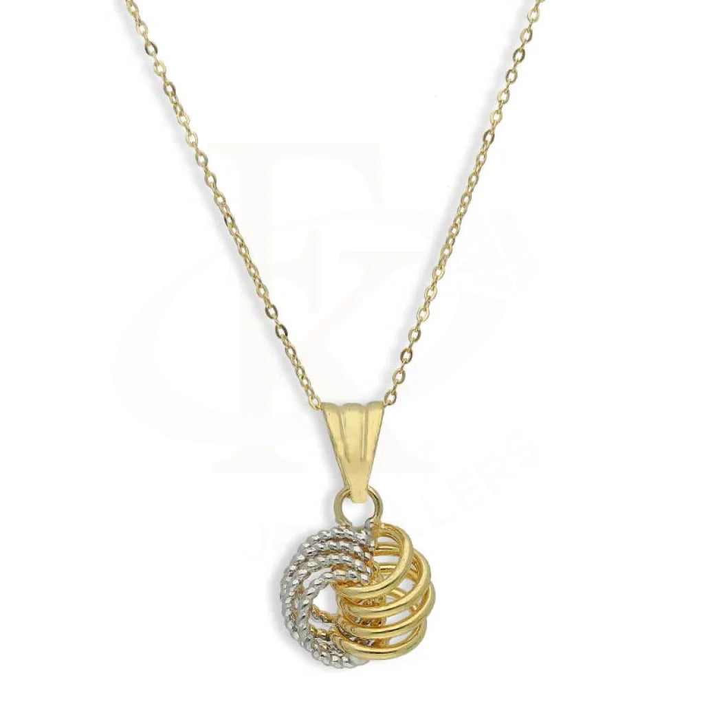 Ladies necklaces fork charm -Dual Tone Gold Necklace (Chain with Pendant) 18KT - FKJNKL18K2698