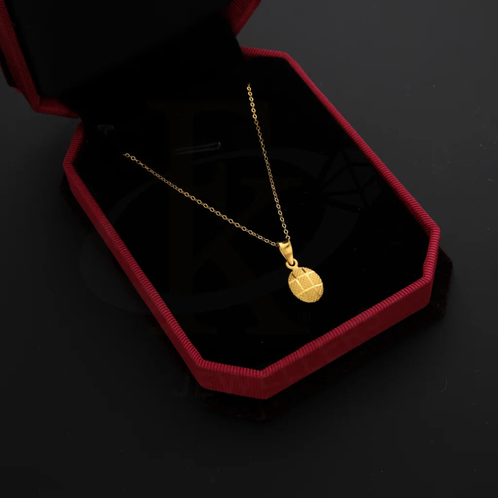 Ladies necklaces zest radiance -Gold Necklace (Chain with Oval Pendant) 21KT - FKJNKL21KM8674