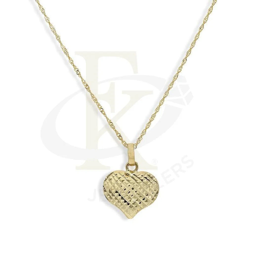 Ladies necklaces rim glow -Gold Necklace (Chain with Heart Pendant) 18KT - FKJNKL18K2602