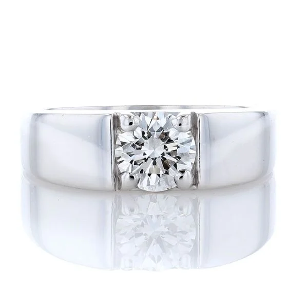 ladies rings simple-Wide Diamond Ring