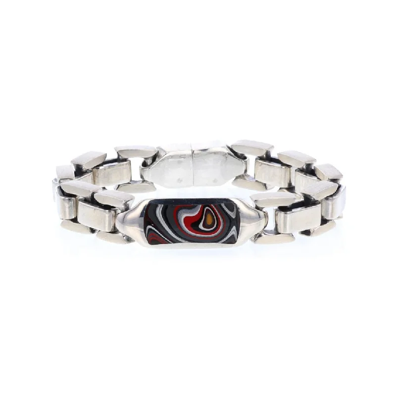 Ladies bracelets beam shine -Fordite Sterling Silver Bracelet