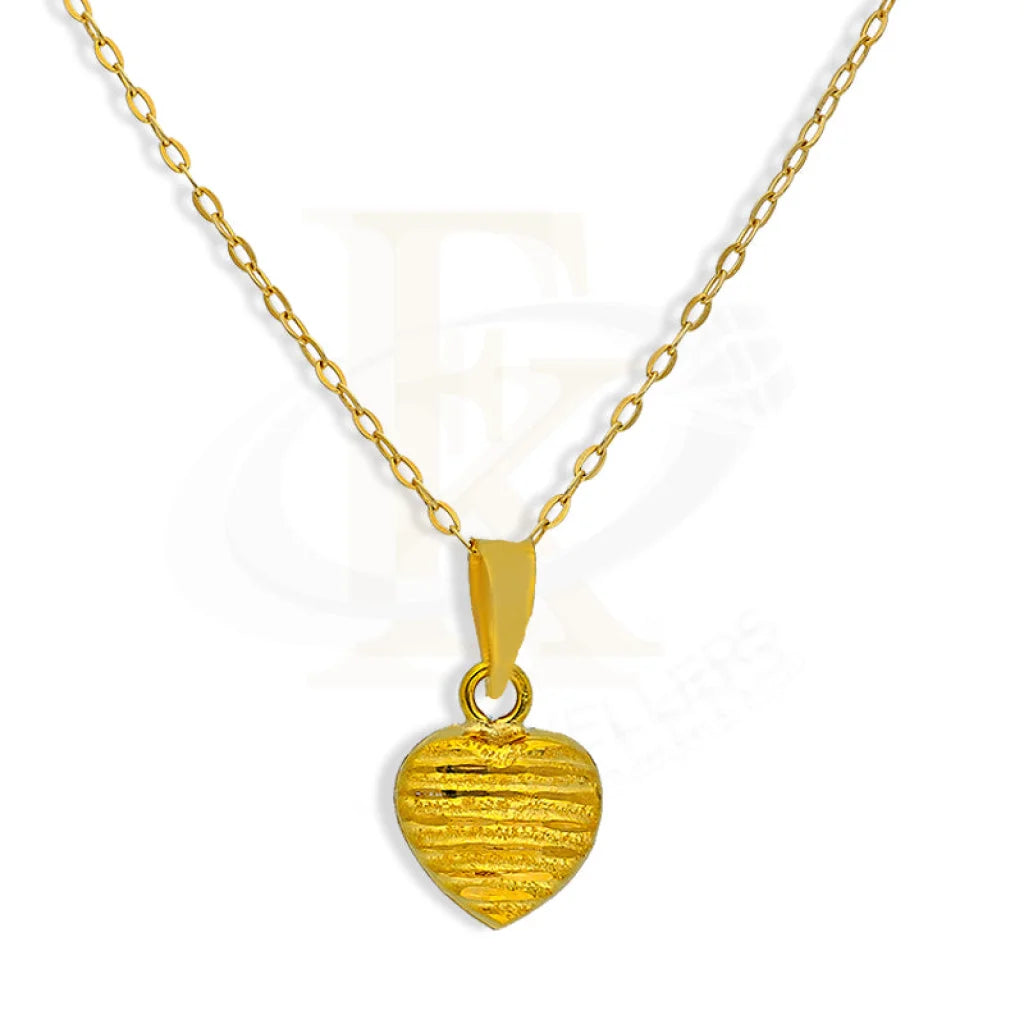 Ladies necklaces free ship glow -Gold Necklace (Chain with Heart Pendant) 18KT - FKJNKL1726