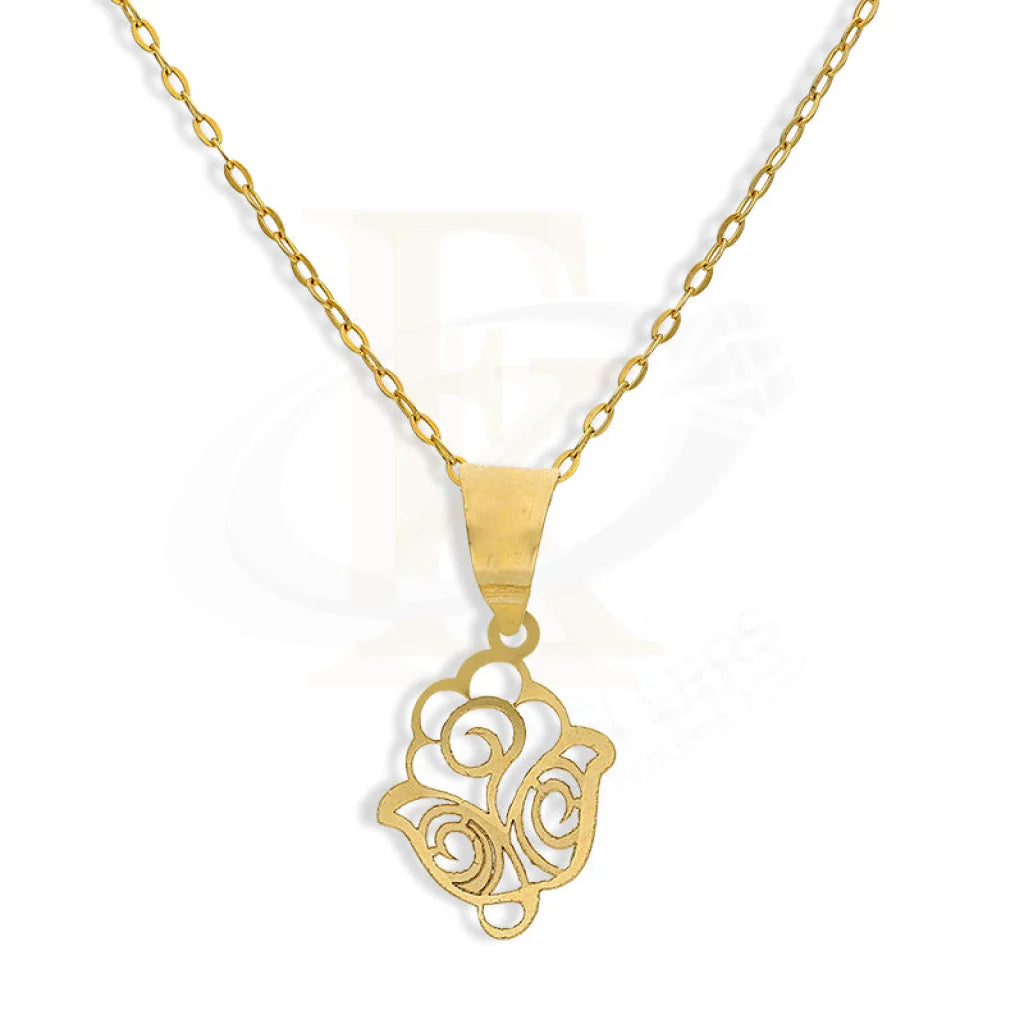 Ladies necklaces east charm -Gold Necklace (Chain with Flower Pendant) 18KT - FKJNKL18K2306