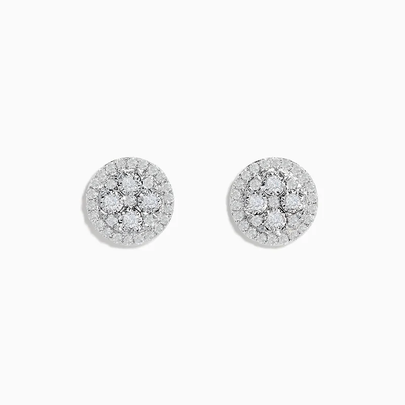 ladies earrings holiday-Bouquet 14K White Gold Diamond Stud Earrings