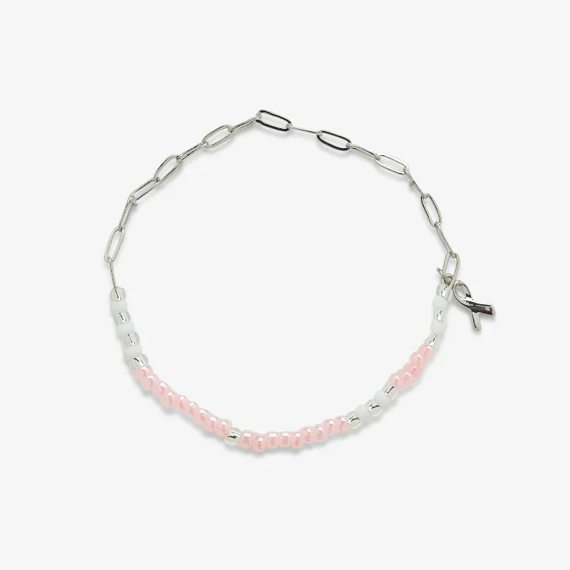 Ladies bracelets epic radiance -Boarding 4 Breast Cancer Half N Half Bracelet