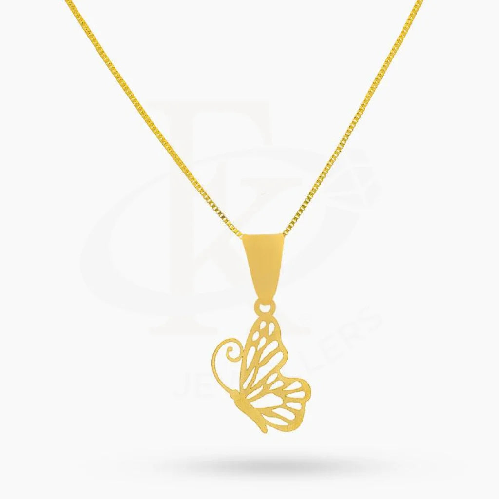 Ladies necklaces isle charm -Gold Necklace (Chain with Butterfly Pendant) 18KT - FKJNKL18K2016