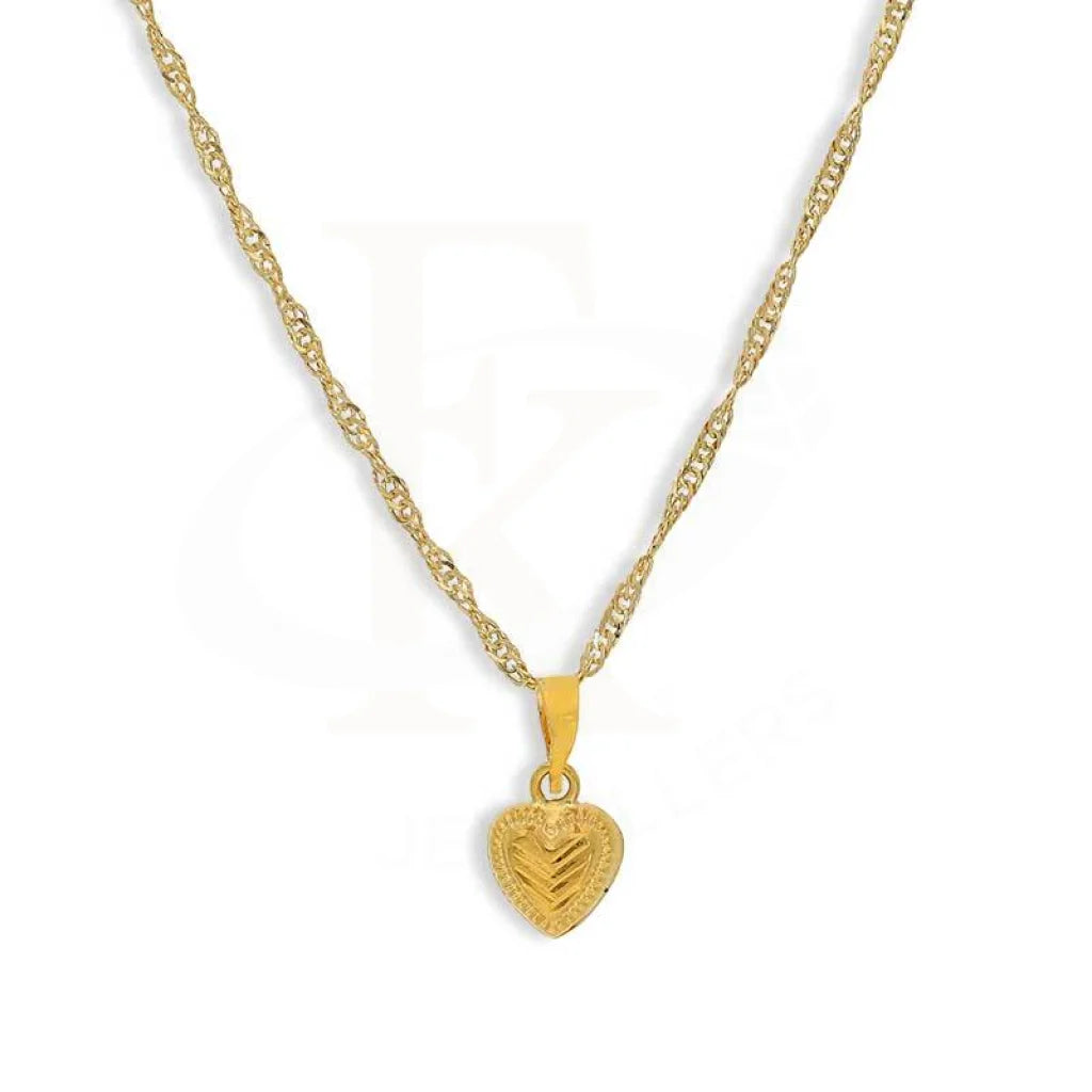 Ladies necklaces nuptial shine -Gold Necklace (Chain With Heart Pendant) 18KT - FKJNKL18K3118