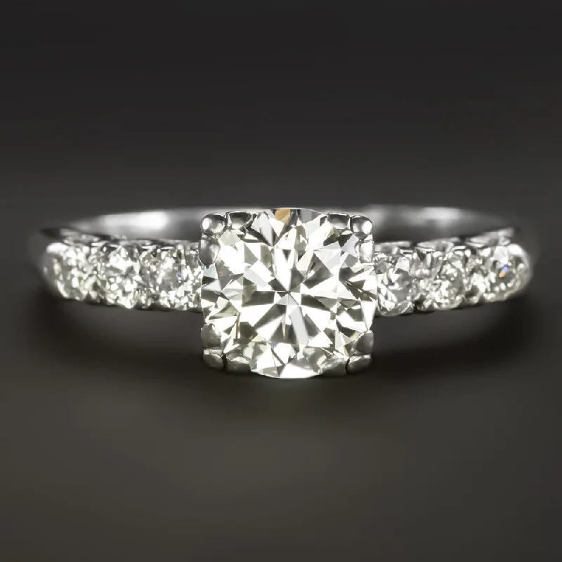 channel set engagement rings -1 CARAT DIAMOND ENGAGEMENT RING CERTIFIED F-G VS1 PLATINUM ROUND CUT CLASSIC